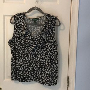 Lauren XL Black and white flowered top